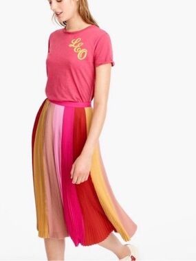 J. Crew Women’s pleated midi skirt colorful size 6